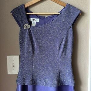 PATRA Purple Sparkle Cap Sleeve Dress